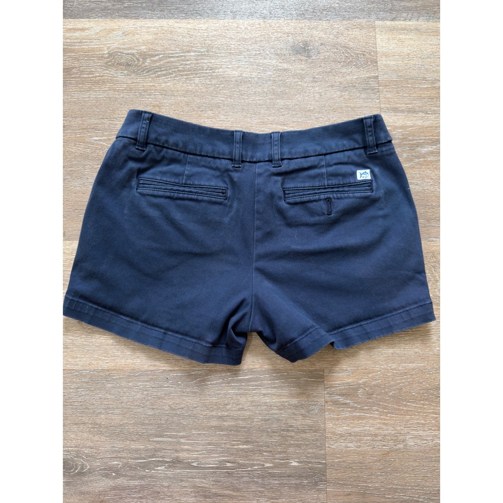Southern Tide Leah Skipjack Navy Blue Chino Shorts Womens 6 Stretch Cotton Twill - Picture 7 of 8